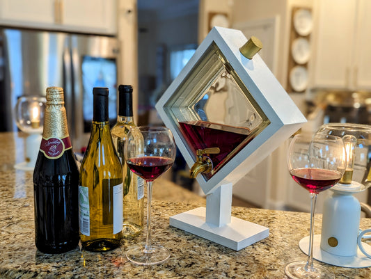 Wine Decanter , Drink dispenser, Beverage Dispensers, glass block design.