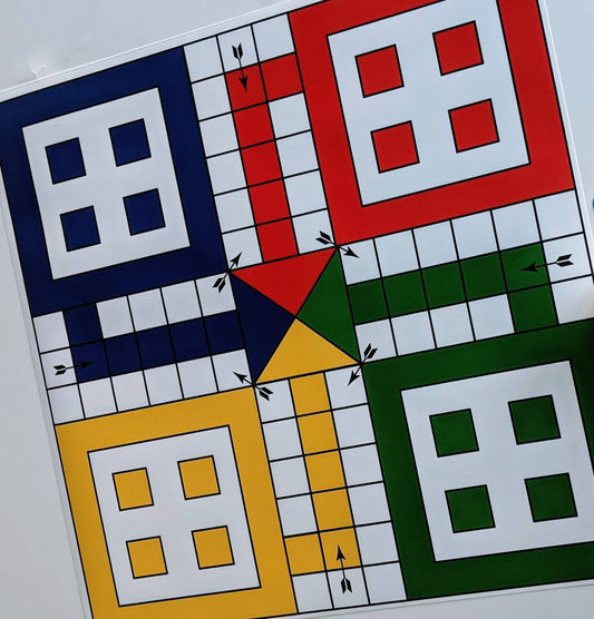 Ludo Game 12x12 inch HD PRINT ONLY, with 2 Dice and Tokens.